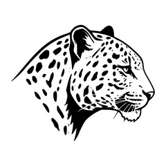 Leopard Head silhouettes Illustration