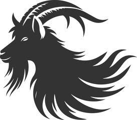 Farm animal vector silhouette of a goat