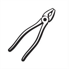 pliers isolated on white background vector