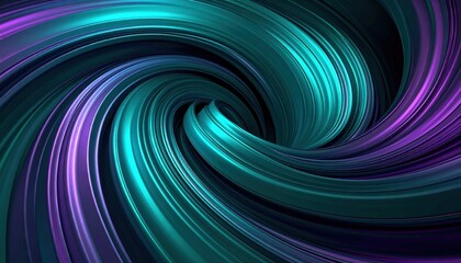 Abstract Spiral Design With Turquoise And Purple Colors