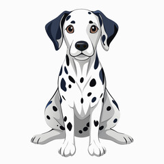 Happy Dalmatian Puppy Vector &ndash; Pet Breed Character Art