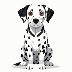 Cute Spotted Puppy Vector &ndash; Dalmatian Breed Illustration