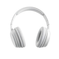 White headphones music isolated on transparent background