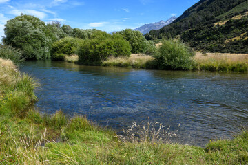 View at a landscape in New Zealand