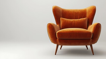Elegant mid-century lounge chair with soft upholstery comfort high resolution image