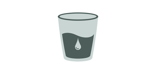 Simple Illustration of a Glass of Water with a Droplet