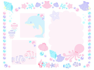 海の生き物詰め合わせフレーム2