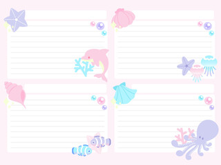 海の生き物4段メモ