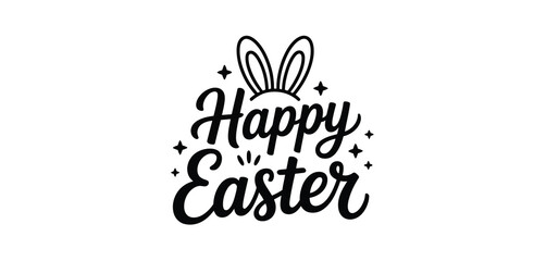 Happy Easter Bunny Ears Design Typography