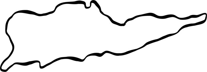 Doodle freehand drawing of St Croix island map.