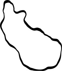 Doodle freehand drawing of St Eustatius island map.