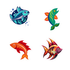 set of colorful fish