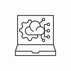 laptop cloud network icon vector sign