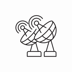 Satellite communication space technology icon vector sign