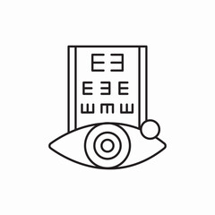 Eye vision test chart icon vector sign