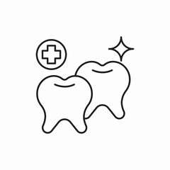 Clean healthy tooth shine icon vector sign