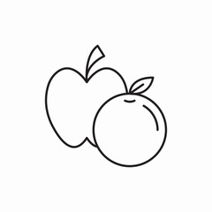 Healthy nutrition apple fruit icon vector sign