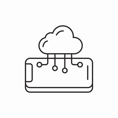 phone cloud network icon vector sign