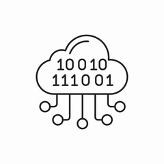 Binary code cloud computing icon vector sign