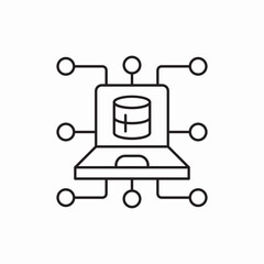Network computer server data icon vector sign