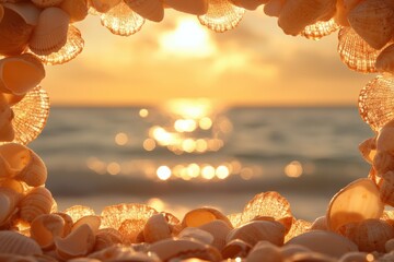 shells forming a decorative square frame