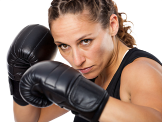 closeup of female boxer