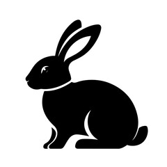 Fototapeta premium Rabbit Silhouette for Wildlife and Cuteness Design, Jumping Rabbit 