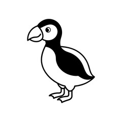 Vector illustration of puffin silhouette
