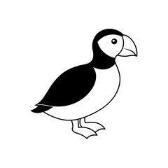 Vector illustration of puffin silhouette