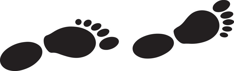 Simple Black Footprint Pair Graphic Design Element
