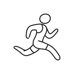 Running athlete icon doodle sketch lines template sign