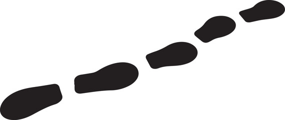 Simple Black Footprints Walking Diagonal Path
