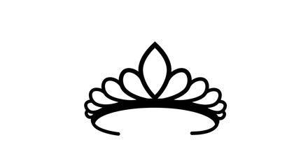 Elegant Black Silhouette of a Tiara