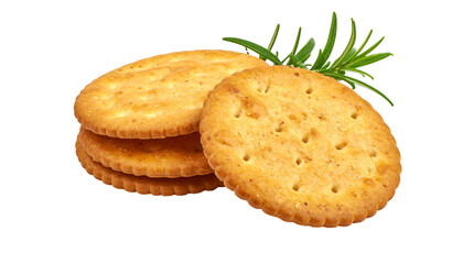 Lentil crackers with rosemary on transparent background