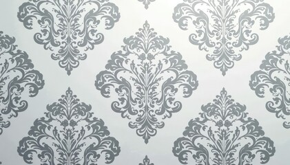 Subtle grey damask pattern with a geometric twist , art, seamless, home