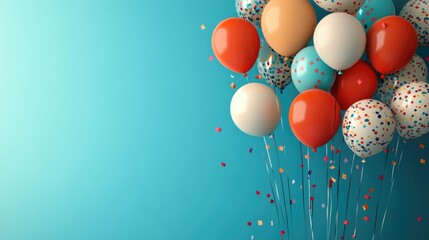 Celebratory 80th birthday balloons with room for text