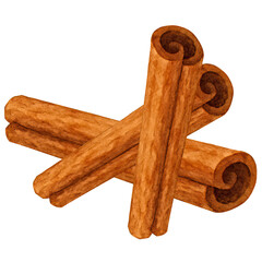 Close up of aromatic cinnamon sticks isolated on white background ingredient spice