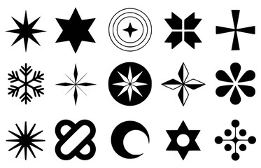 Black and white vector shapes and geometric elements