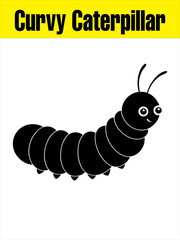 Curvy Caterpillar Silhouette for Bug-Themed Crafts