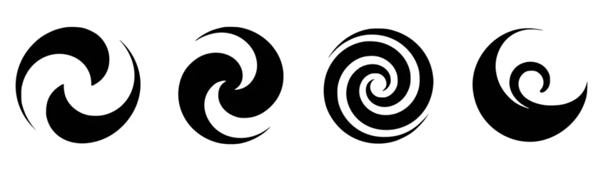 Fotobehang Spiraal Black spiral and swirl vector abstract graphic elements  © Pixel Stock