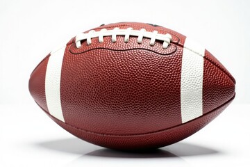 Fototapeta premium Close-up of leather football, white background, object, close-up, design