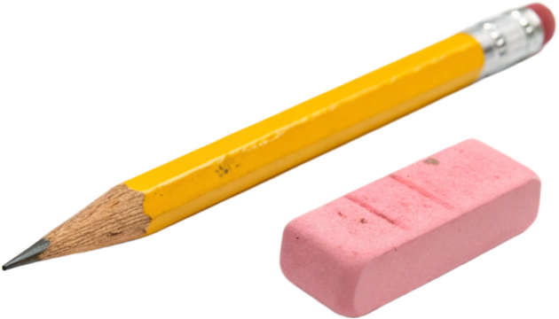 Classic Yellow Pencil with Pink Eraser Isolated on Black Background