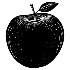 vector illustration of an apple on black