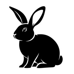 Obraz premium Rabbit Silhouette for Wildlife and Cuteness Design, Jumping Rabbit 
