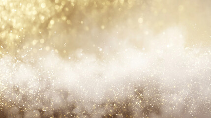 黄金色に輝く幻想的な光の粒子背景