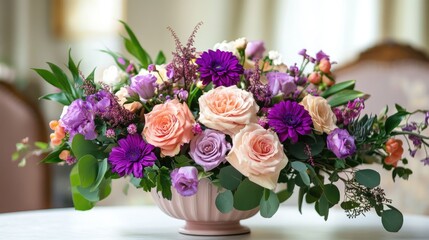 Elegant floral arrangement birthday greeting