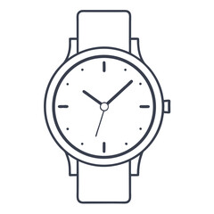 Stylish wristwatch line art design png ai generated