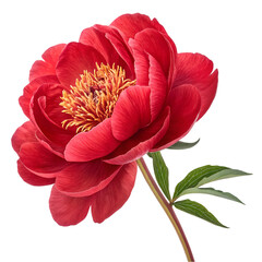 Magnificent red peony flower isolated on white background © Alisha