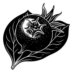 black and white floral ornament