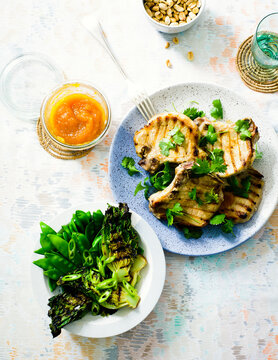 Pork with melon chutney
